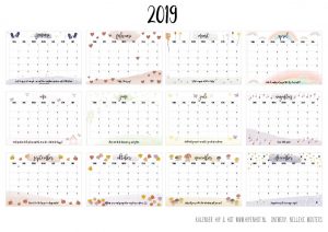 Onderzoek het salaris beven Free Printable kalender voor 2019 - Hip & Hot - blogazine